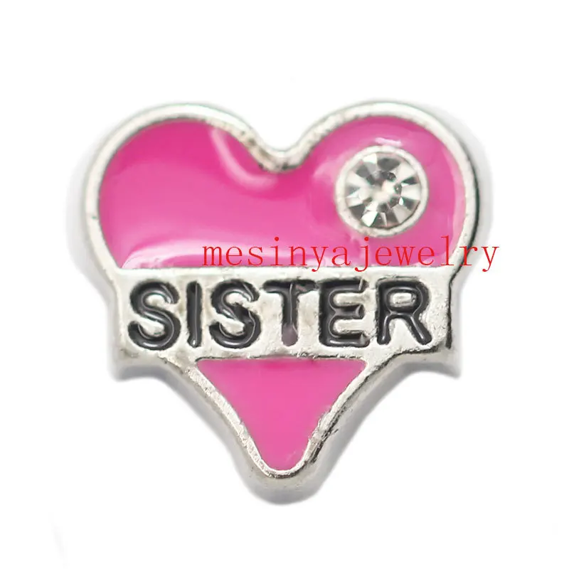 10 шт. розовые подвески в форме сердца с цирконом на заказ Плавающие Подвески для