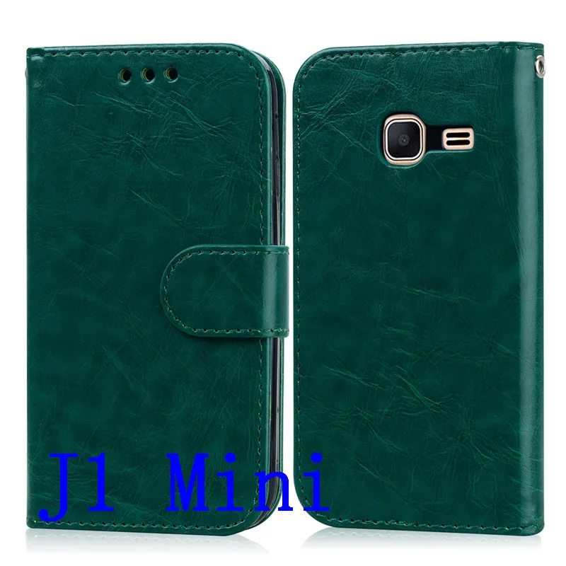 Dark Green Кожаный флип-чехол для samsung galaxy j1 mini j105 j105h чехол для samsung galaxy j1 mini prime j106 j106f Чехол-бумажник флип-чехол для телефона - Цвет: Dark Green