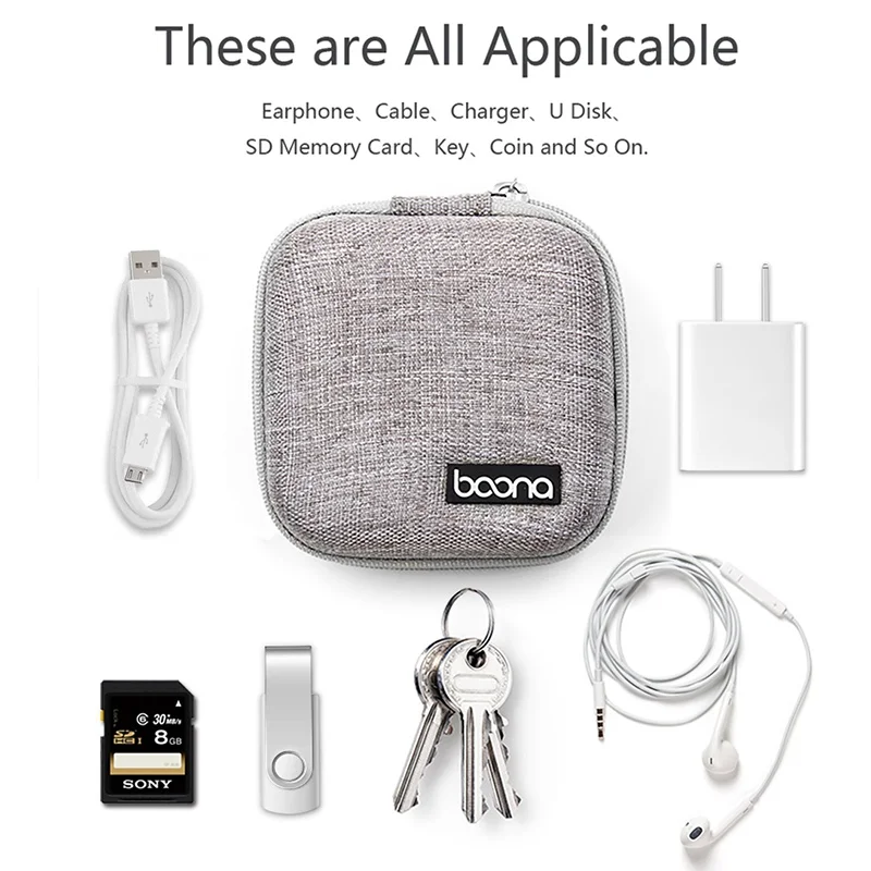 Earphone Accessories Case Bag Headphones Portable Storage Box | Электроника