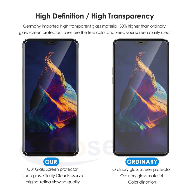 Qosea (2 PACK) For Oneplus 6 Screen Protector 9H Ultra Clear Explosion-proof Film 6T Phone Premium Tempered Glass | Мобильные