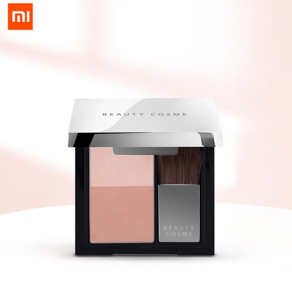 Оригинальные Румяна xiaomi mijia Beauty cosme натуральный розовый двухцветный дизайн с
