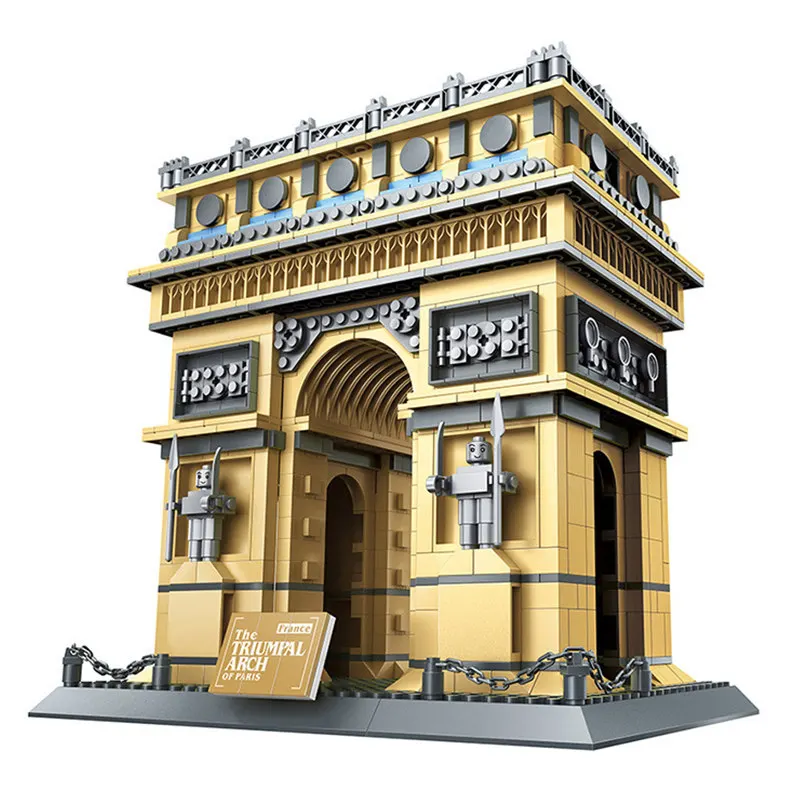 Архитектура Париж Франция Arc de Triomphe коллекция Строительные блоки Набор кирпичей