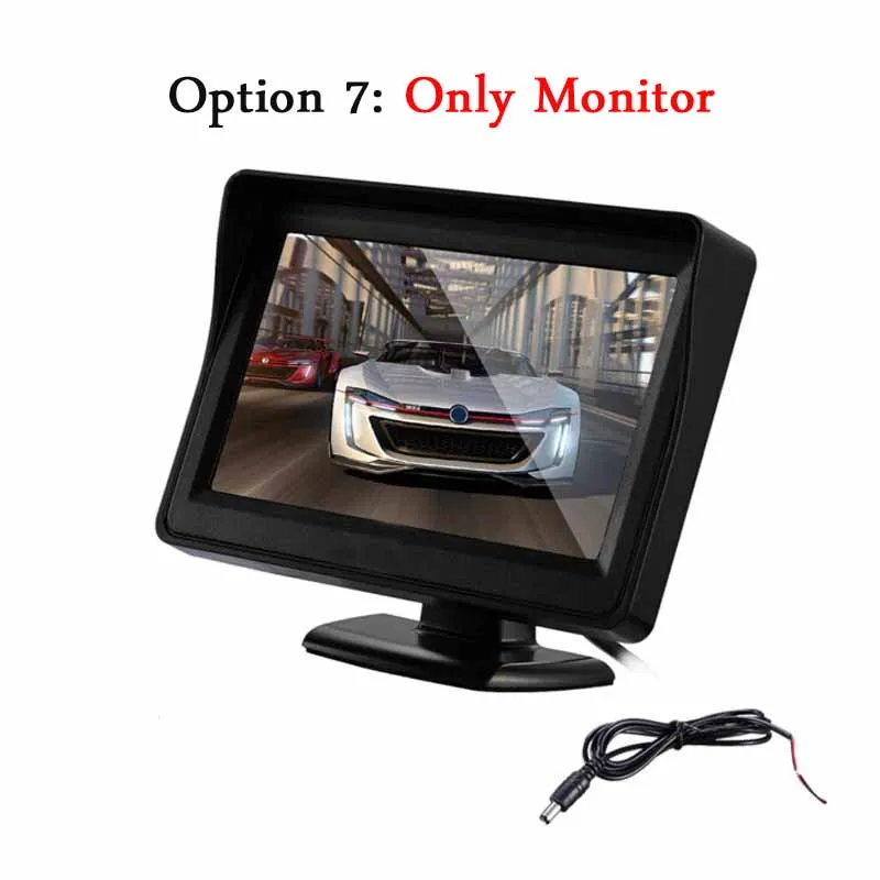 Option 7 Koorinwoo Универсальный 2,4G беспроводной 4,3 дюймовый автомобильный TFT ЖК-монитор цветной с камерой заднего вида для парковки - Название цвета: Option 7