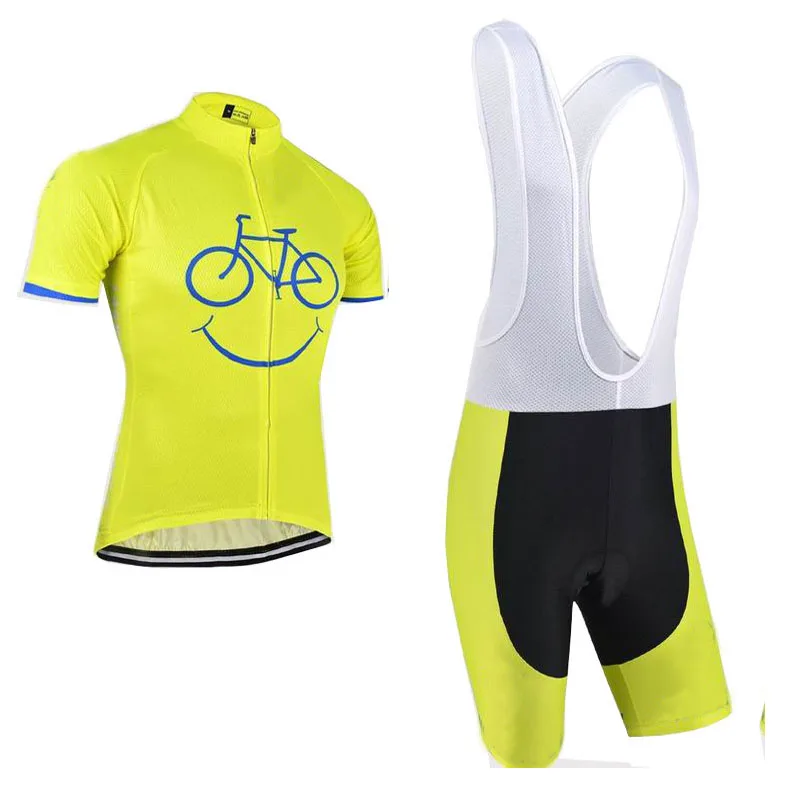 С изображением смайлика hombre ciclismo Велосипеды Джерси велосипедов maillot Одежда для