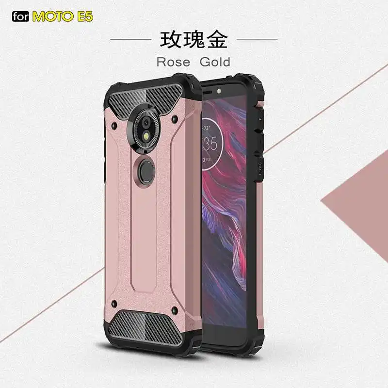 Rose Red Железная Броня Mokoemi, ударопрочный чехол 5," для Motorola Moto E5, чехол для Motorola Moto E5 Plus, чехол для телефона - Цвет: Rose Red