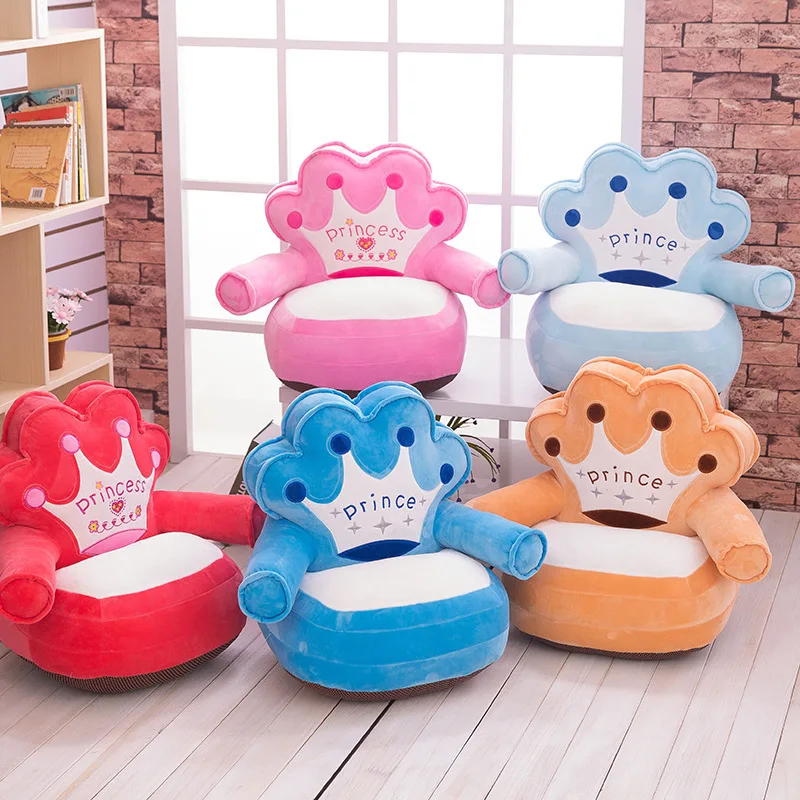 Только Обложка Нет Заполнение Детские Bean Bag мультфильм корона Медвежонок стул