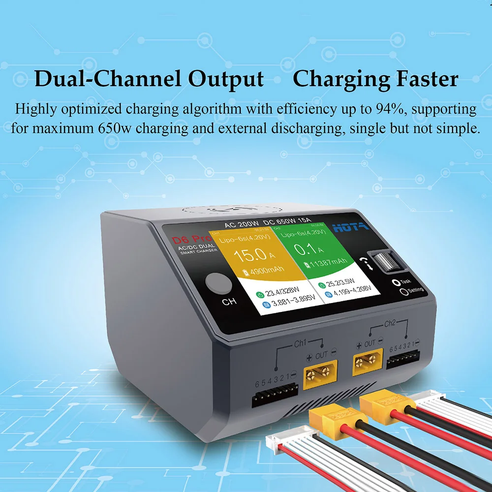 D6 Pro умное Беспроводное зарядное устройство AC200W DC650W 15A для Lipo NiMH батареи iPhone Samsung