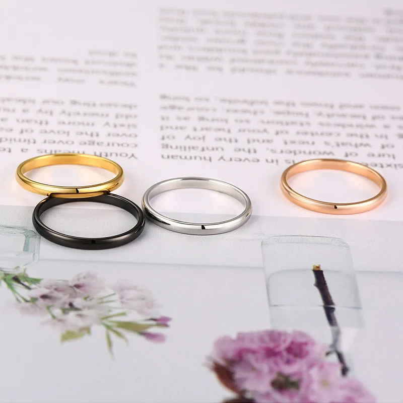 Модные маленькие круглые кольца цвета розового золота из нержавеющей стали