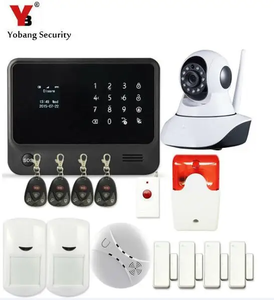 Охранная сигнализация Yobang с поддержкой Wi Fi GSM и SMS|alarm key|alarm remotealarm camera security system |