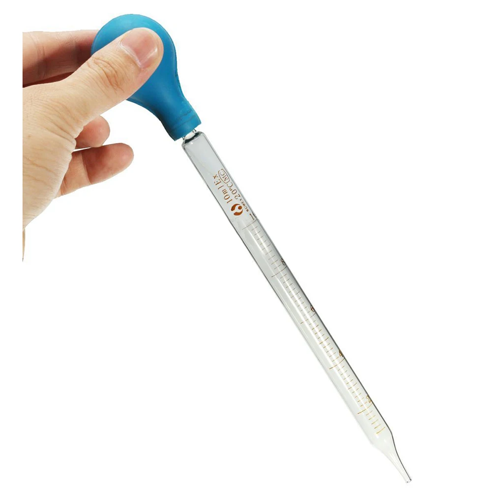 10ml Rubber Head Glass Dropper Pipette Lab Pipet With Scale Line Blue&ampTransparent | Дом и сад