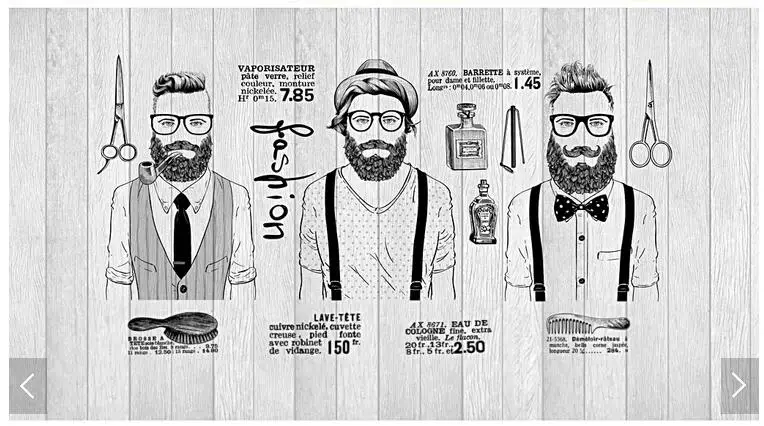 Custom Vintage 3D Barber Shop Wallpaper Wood Board Salon Mural For Living Room Sofa Background Home Decor papel de parede | Обустройство