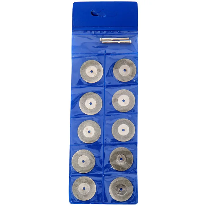 

New 10Pcs 30mm Mini Diamond Coated Rotary Cutting Cut Off Blade Wheels Disc Dremel Accessories With shank mandrel Tool Kit