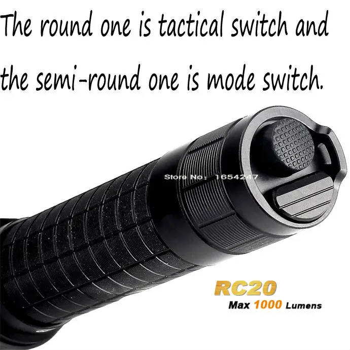 FENIX RC20 тактический фонарь 290 metro cree xm-l2 (u2) led 1000 lm 5 + fenix 2600 mah аккумулятор | Освещение