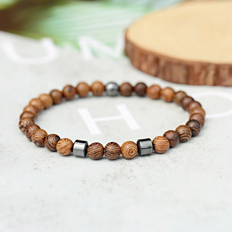 

2019 Fashion Women Men 6mm Wood Beaded Tibetan Buddha Bracelet Ethnic Chakra Yoga Bracelet Men Jewelry Gift Drop Shipping