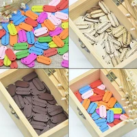 kalaso 50pcs handmade label tags sewing wood buttons garment embossing diy craft supplies wholesale home knitting decoration