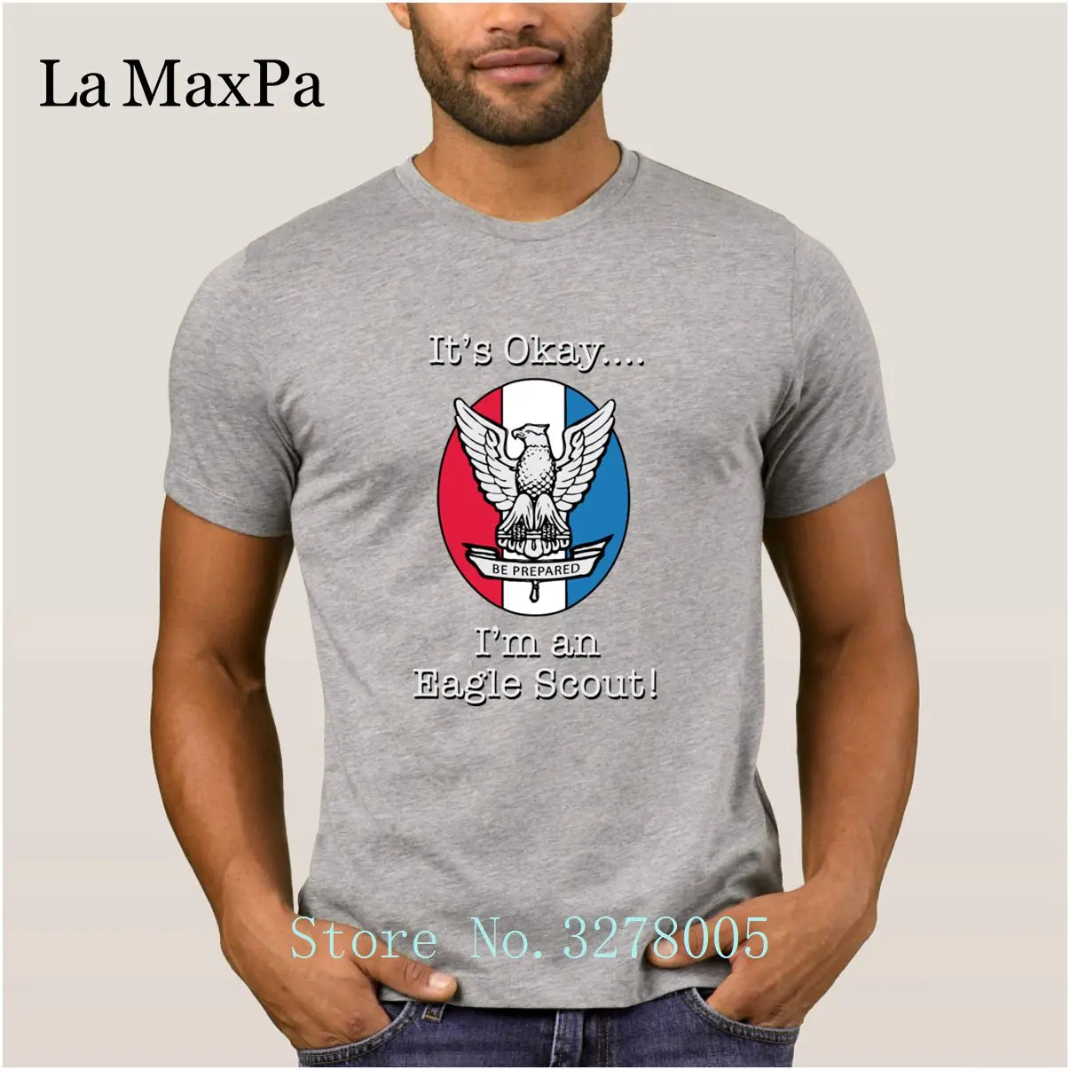 Бренд La Maxpa Create My Own модная новинка Мужская футболка с орлом скаутом темно