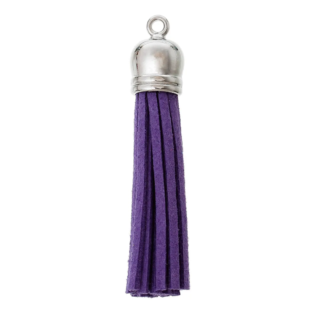 8SEASONS Velvet Pendants Tassel Silver Tone Purple 6cm x1.2cm(2 3/8&quotx4/8&quot) 20 PCs | Украшения и аксессуары