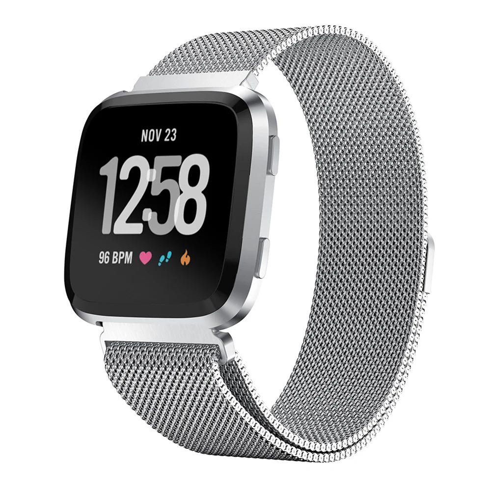 LSize Миланская петля для Fitbit Versa Lite ремешок из нержавеющей стали ссылка Фитнес браслет наручные часы Сплит магнитная пряжка