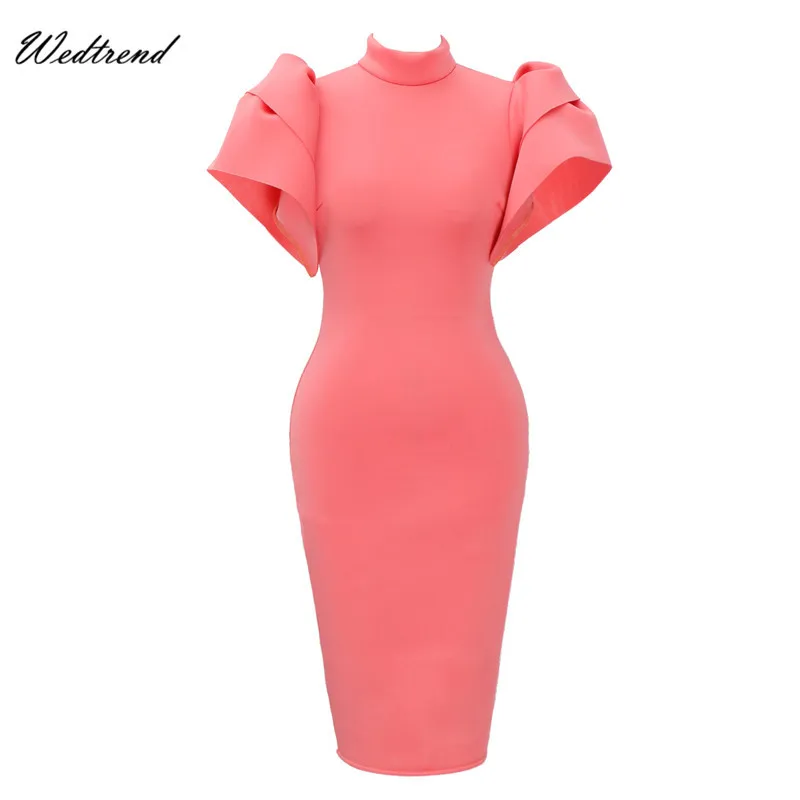 Wedtrend выпускников платье 2019 Высокая шея цельное футляр женское офисные карандаш