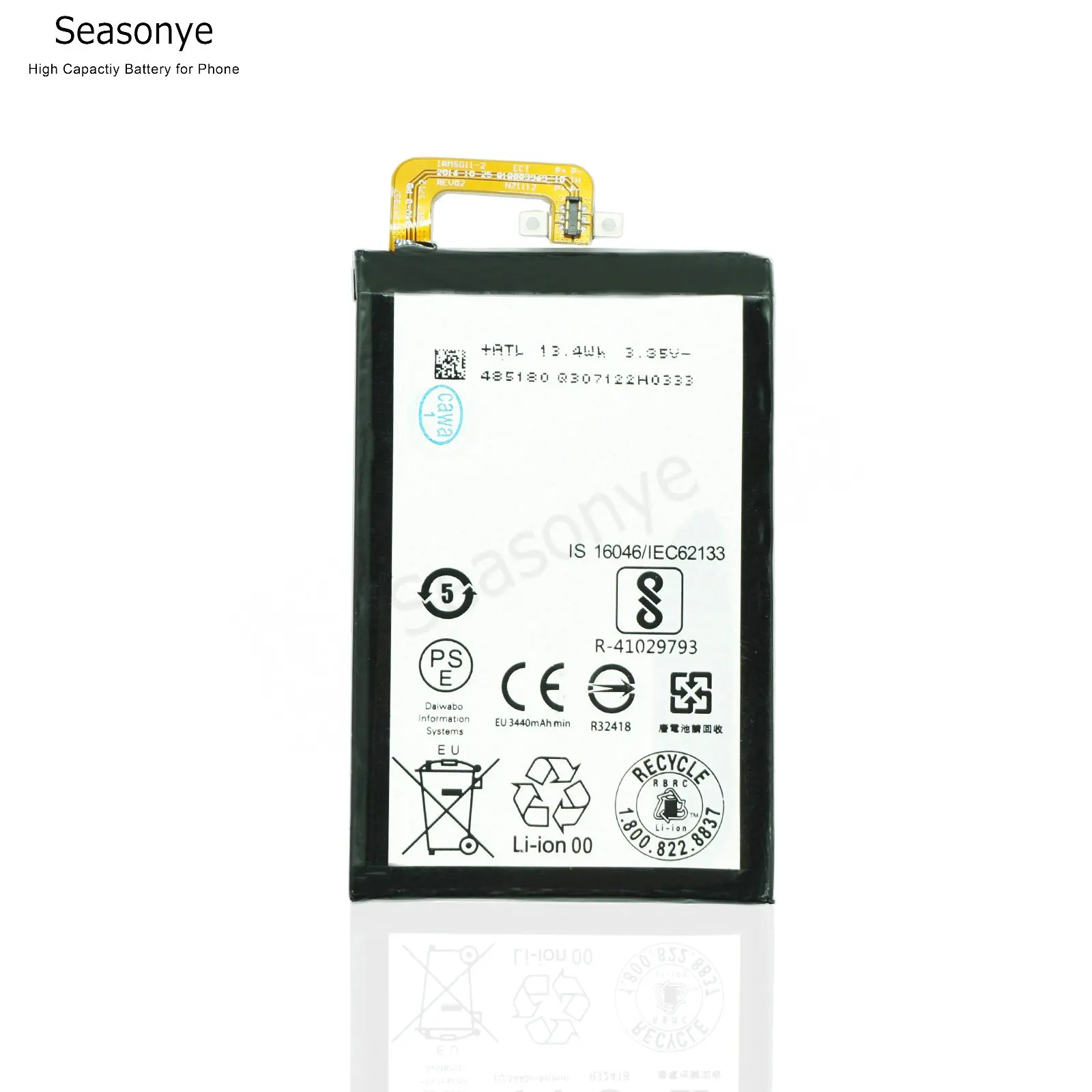 Seasonye 3440mAh / 13.24Wh BAT 63108 003 TLP034E1 телефонный Сменный аккумулятор для BlackBerry KEYone Mercury Bateria