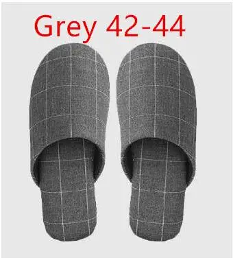Gray 42-44 Оригинальные домашние тапочки Xiaomi; нескользящая подошва из термопластичной резины; мягкий и удобный светильник для Дня отца; мужские тапочки из хлопка; сезон зима - Цвет: Gray 42-44