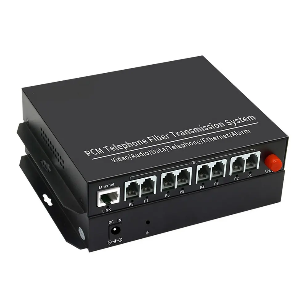 1 пара 8-канальный PCM голосовой тел по оптоволоконному мультиплексору расширитель