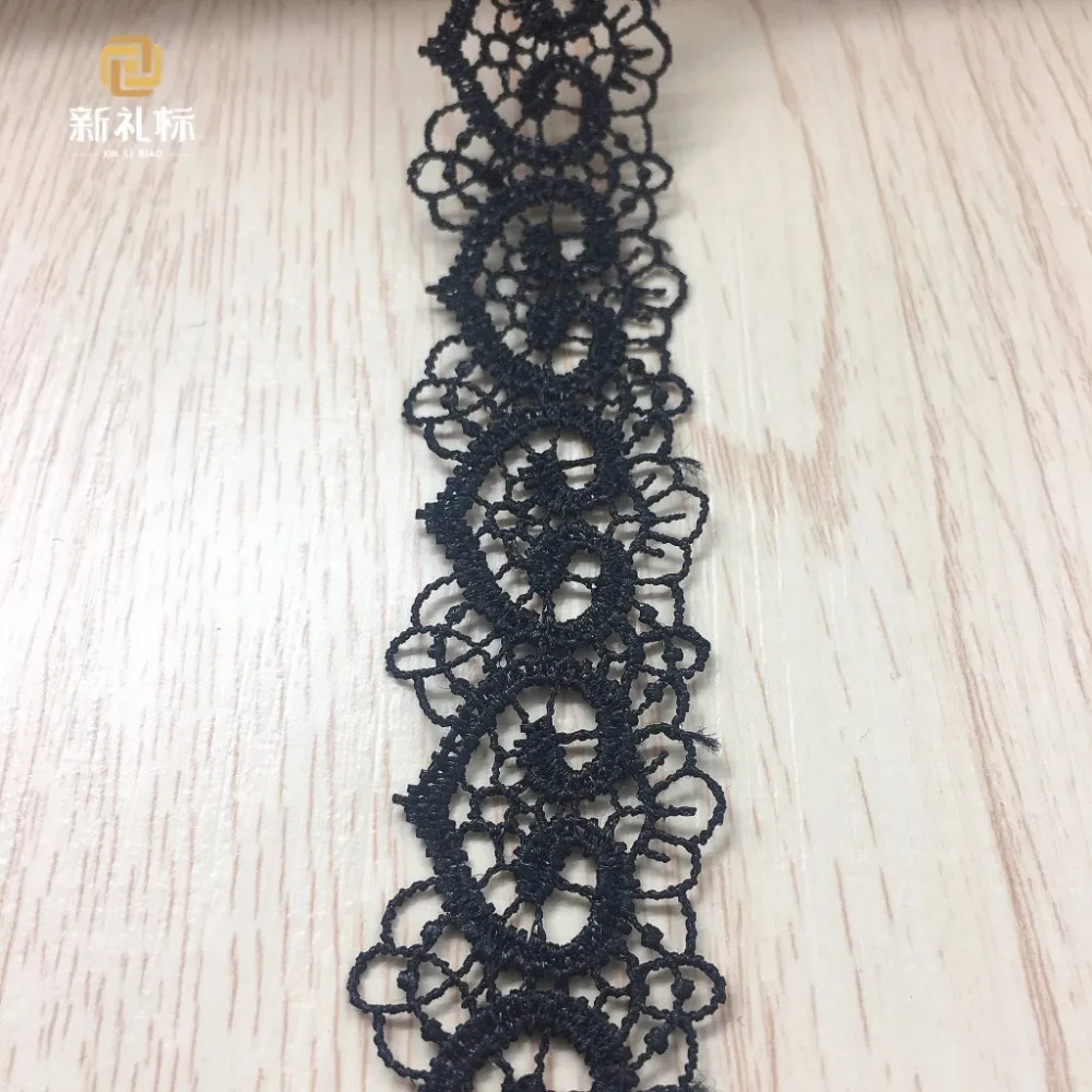 Кружевная лента с вышивкой в виде черного сердца 30 ярдов|lace trim ribbon|trim ribbonlace |