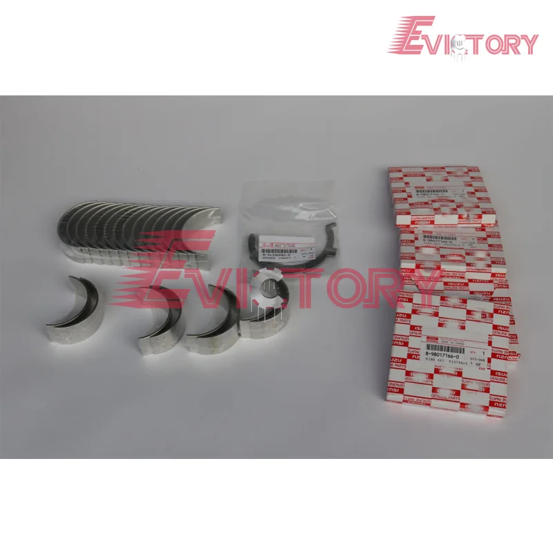 

For Hiatch Excavator and Truck 4HK1 4HK1T 4HK1-TC piston ring set +full gasket kit+crankshaft bearing+connecting rod bearing