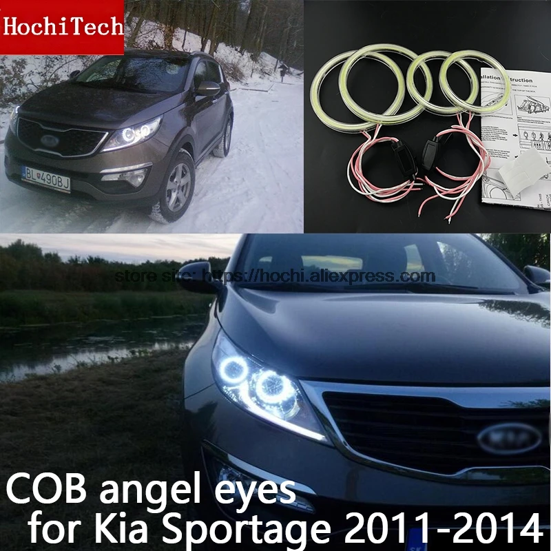 Светодиодная лампа COB белого цвета с ангельскими глазами без ошибок для Kia Sportage 2011