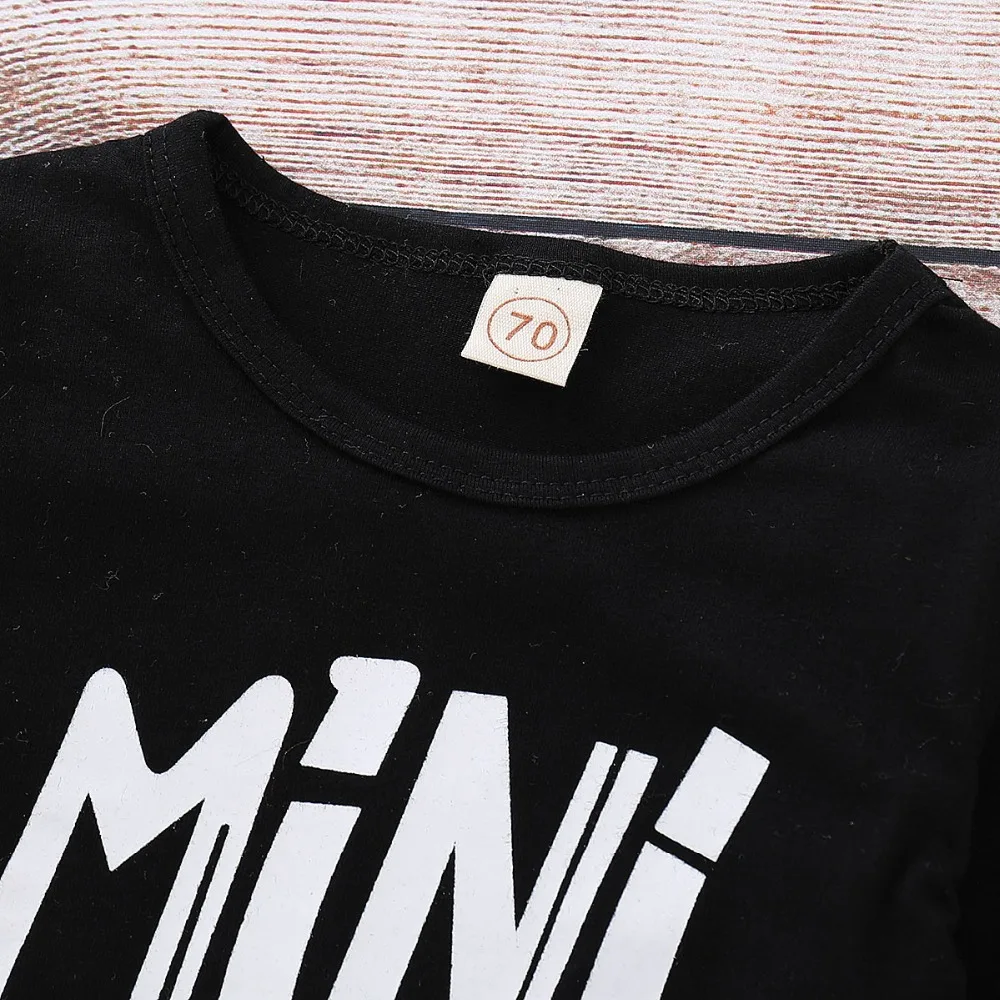 Демисезонный для маленьких мальчиков с буквенным принтом Футболка длинными