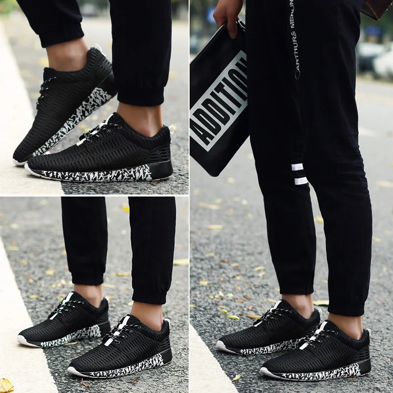 Для мужчин обувь 2018 модная женская спортивная из сетчатого материала на шнуровке