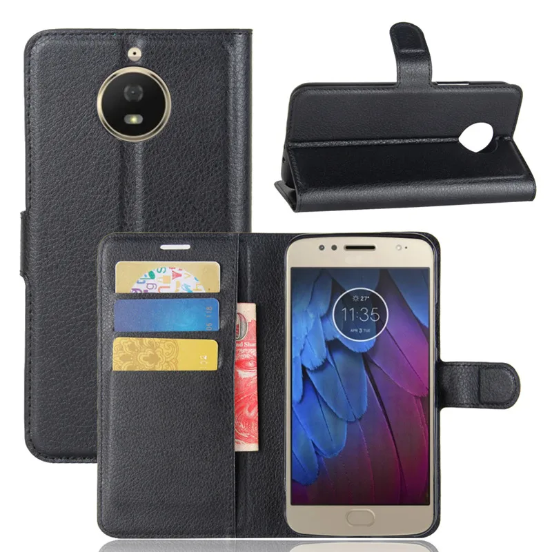 Чехол-книжка для Motorola Moto G5S кожаный с отделением карт | Мобильные телефоны и