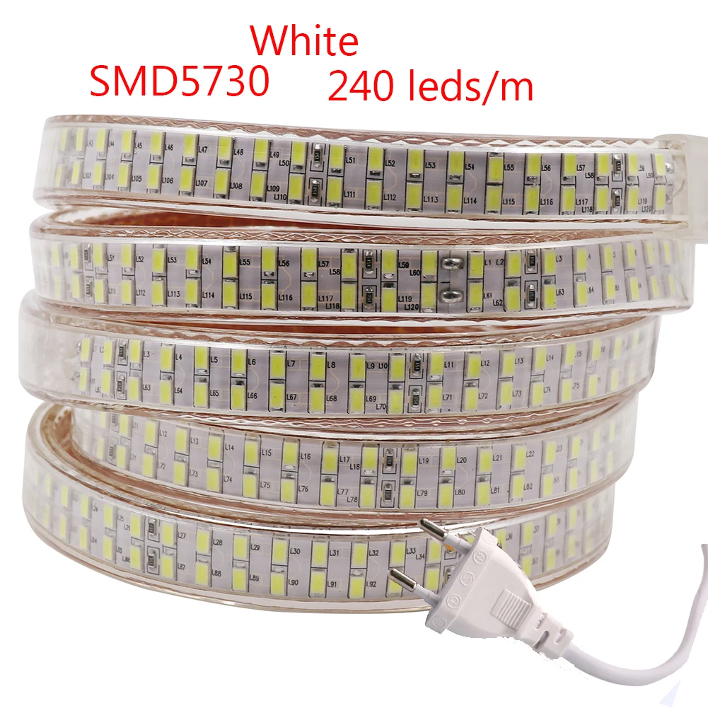 240 светодиодный s/m Светодиодные ленты SMD 5730 2835 5050 5630 220V 240V Водонепроницаемый светодиодный лента веревка светильник RGB теплый белый украшения дома светильник ing
