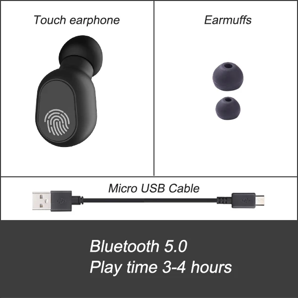 Black Ubeamer M8 Bluetooth 5,0 наушники новейшая беспроводная гарнитура для музыки/HD вызова HIFI в ухо - Цвет: Black