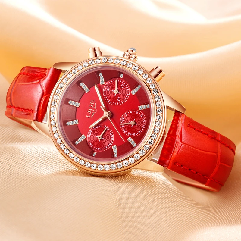 LIGE Для женщин часы девушка Повседневное Кварцевые Женские s relojes mujer 2017 Relogio