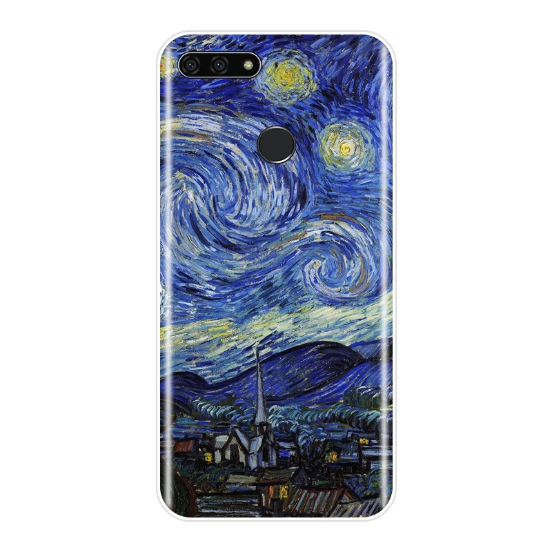 No.7 Ван Гог чехол для телефона для huawei Y5 Y6 Y7 Prime Y9 Мягкий силиконовый чехол-накладка для huawei Y3 Y5 Y6 Y7 II Pro Чехол - Цвет: No.7