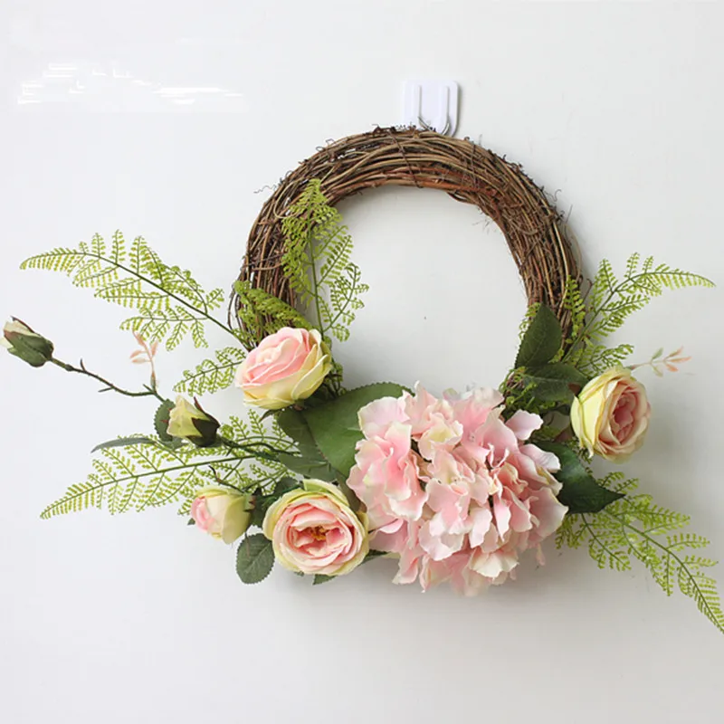 

Hand-made wreaths of roses and hydrangea decorated with wedding Christmas wreaths Free Shipping