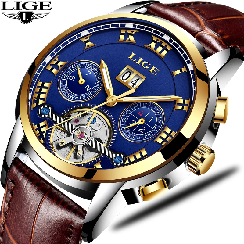 Мужские механические часы Reloj hombre деловые спортивные водонепроницаемые