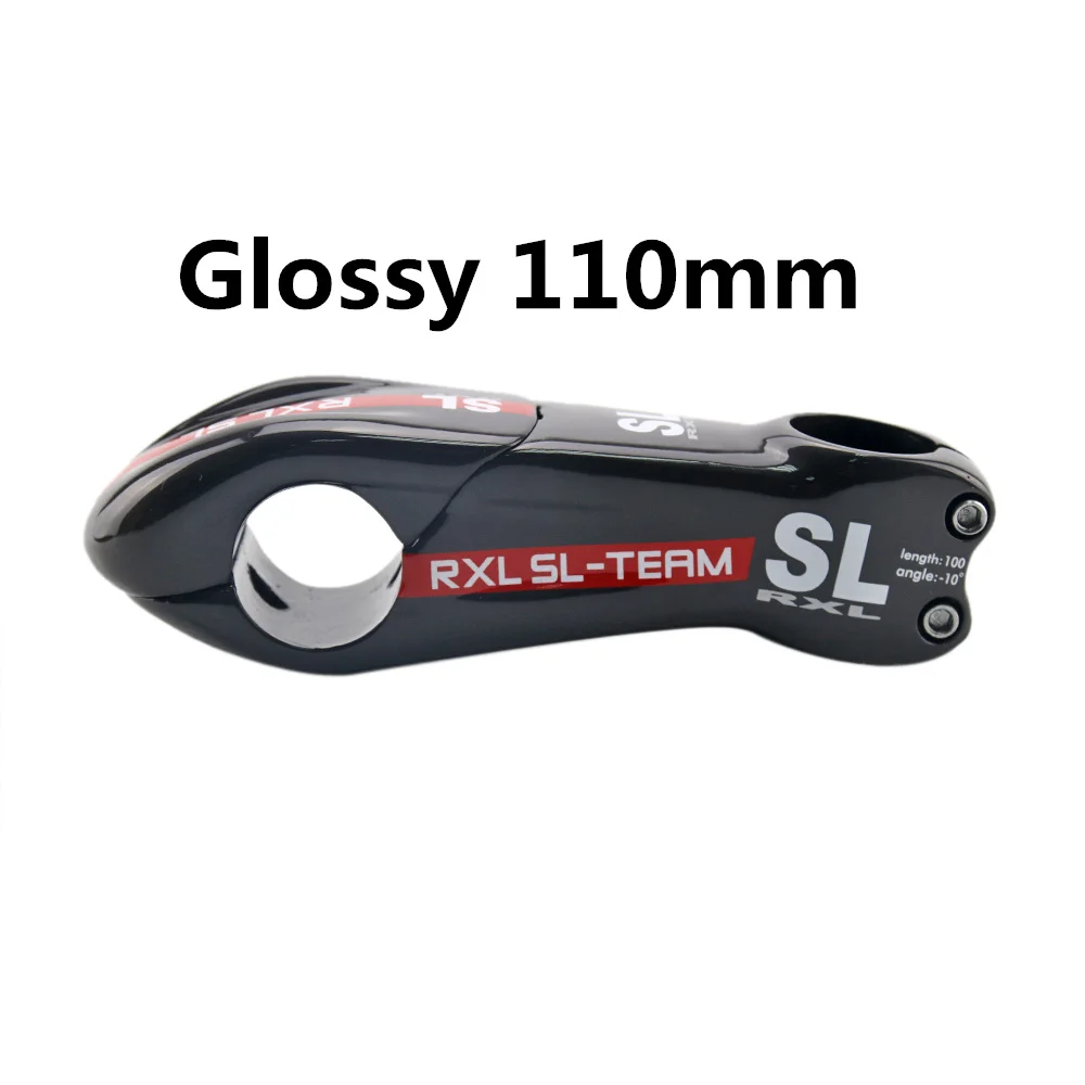 Red Glossy 110mm Без логотипа вынос руля для горного велосипеда 28,6-31,8 мм карбоновый Дорожный велосипед Велоспорт стволовых углеродное волокно ручки велосипеда руль 10 градусов 90/100/110 мм Mtb - Цвет: Red Glossy 110mm