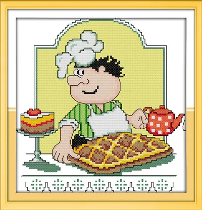 Cook 5 Юмор шеф-повара Кухня Крестик Комплект Вышивка крестом Наборы для вышивка узоры для вышивки домашний декор вышивка крестом нить DMC - Цвет: Cook 5