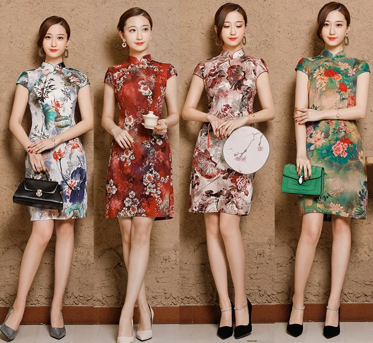Женские льняные хлопковые Чонсам с изображением Шанхая Qipao платья плюс размер XXXL