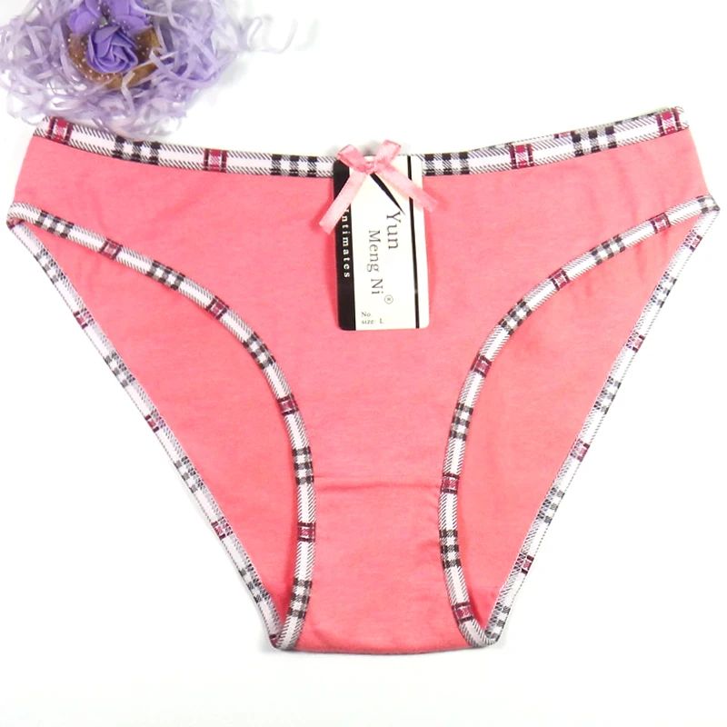 Комплект эластичных трусиков для девочек 600 однотонные хлопковые бикини женские