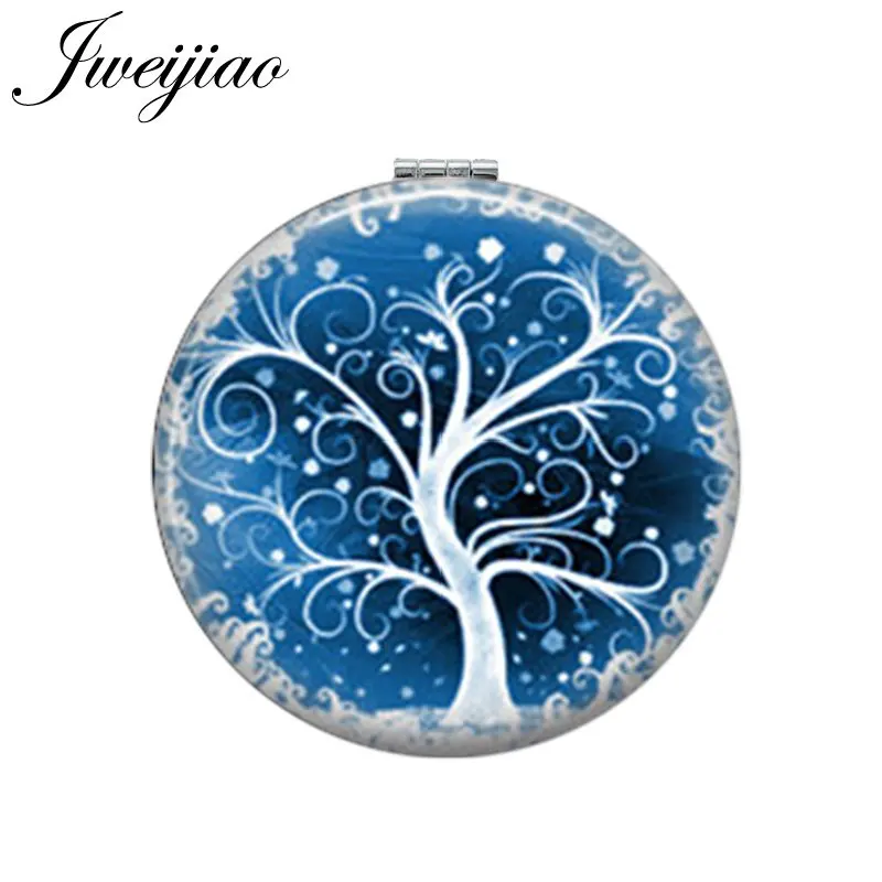 WNK195 JWEIJIAO Gree Life Tree золотой лист круглое зеркало для макияжа Мини складное компактное карманное зеркало портативное 1X/2X увеличительное - Цвет: WNK195
