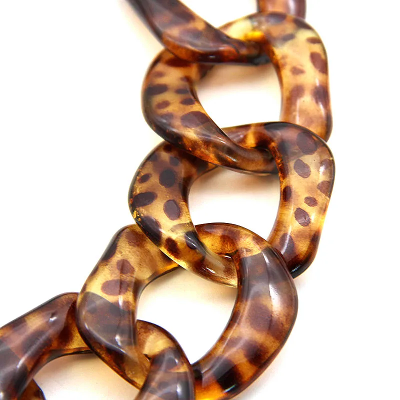 Женское винтажное акриловое ожерелье-чокер длинная цепь с крупными звеньями