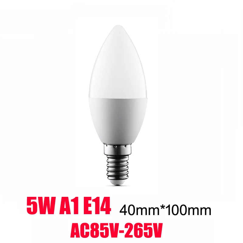 E14 led лампы в форме свечи лампы 5 Вт AC110V прожектор 2835 теплый белый/холодный белый AC220V светодиодные лампы в помещении E14 канделябр партнеров супер яркий - Испускаемый цвет: 5W A1 E14