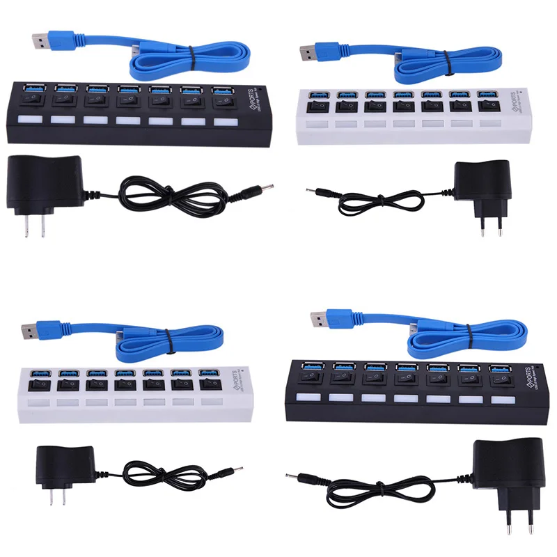 Высокоскоростной USB 3 0 хаб мульти разветвитель 4/7 портов независимый ВКЛ/ВЫКЛ