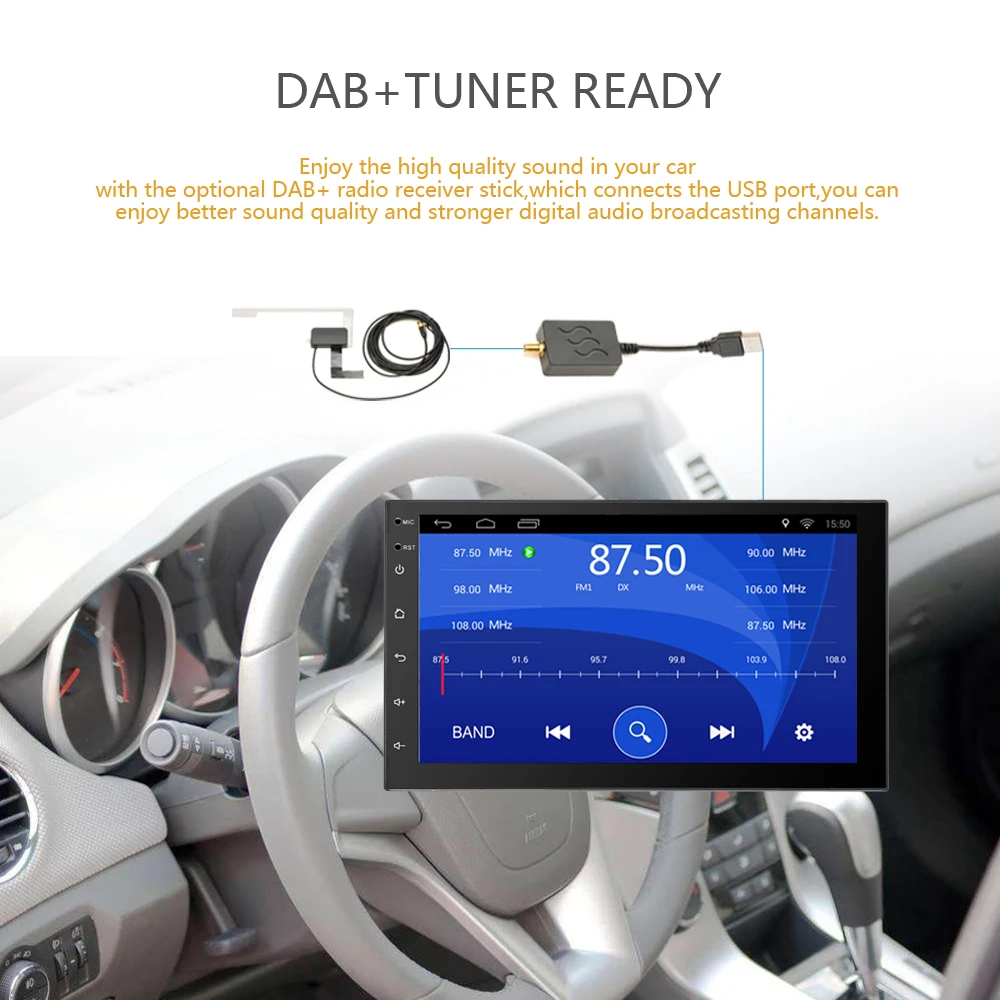 Camecho Автомагнитола 7 &quotAndroid плеер gps навигация Wifi Bluetooth сенсорный USB SD 2 Din