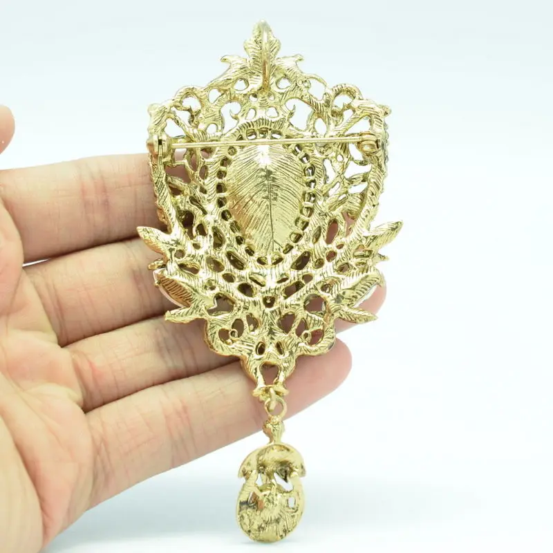 Модные ювелирные изделия классический корона падения цветка зеленый кристалл