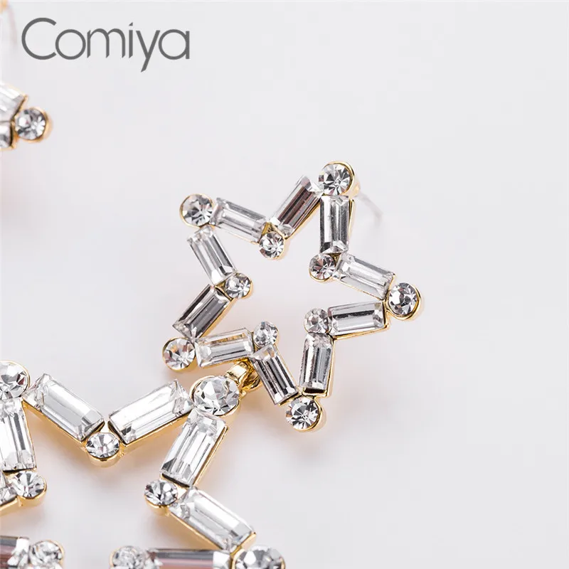 Comiya/брендовые серьги капельки со стразами и мозаикой из цинкового сплава