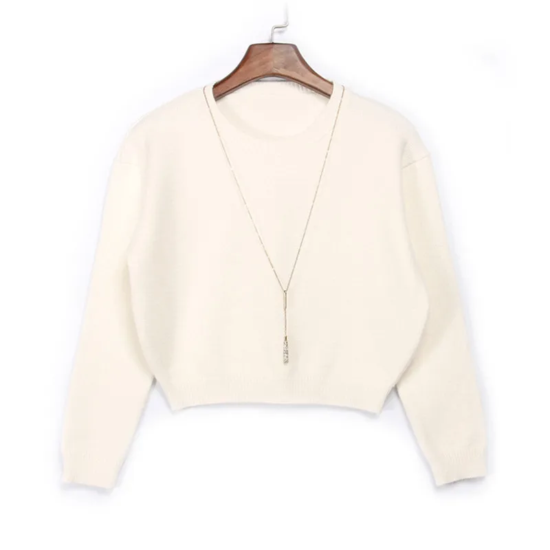 Женский свитер с круглым вырезом YY495 розовый и винно-розовый свободный 2017 |